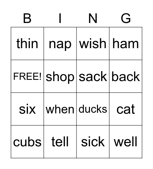 Letterland Review Bingo Card