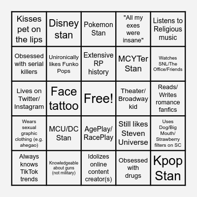 RED FLAG BINGO Card