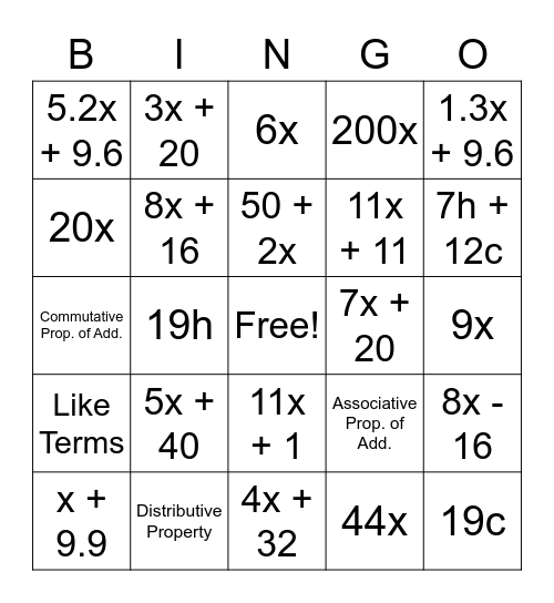 Chapter 3 Bingo Review Bingo Card