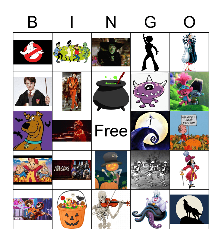 Halloween Music Bingo Card