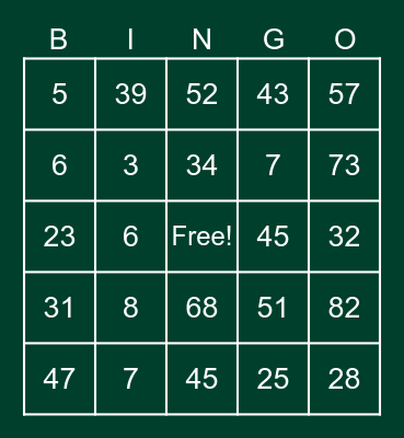 Fall Fest Bingo Card