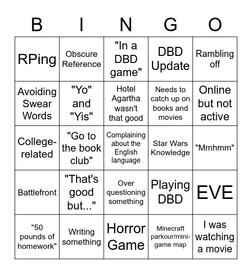 Truth Bingo Card