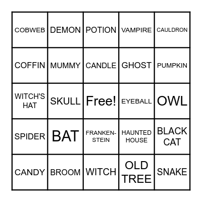 HALLOWEEN BINGO Card