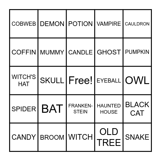 HALLOWEEN BINGO Card