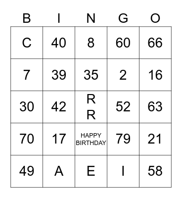 Bingo Card