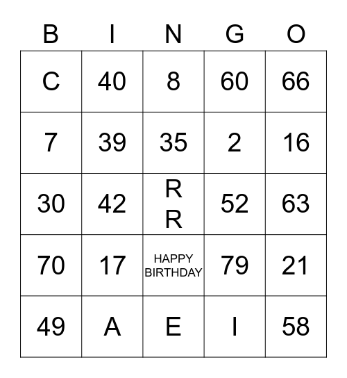 Bingo Card