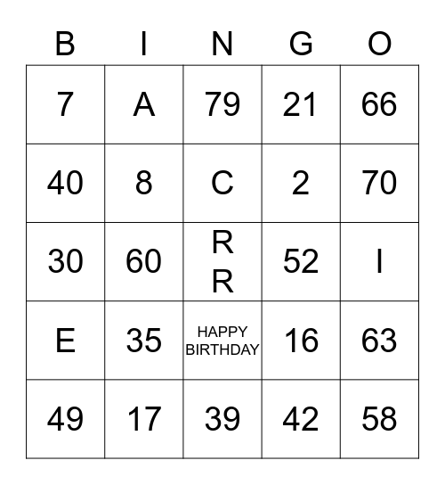 Bingo Card