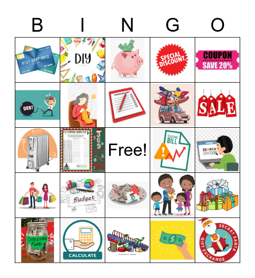 Debt Free Holiday Bingo Card