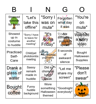 Halloween/WFH Bingo! Bingo Card