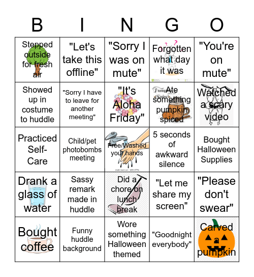 Halloween/WFH Bingo! Bingo Card