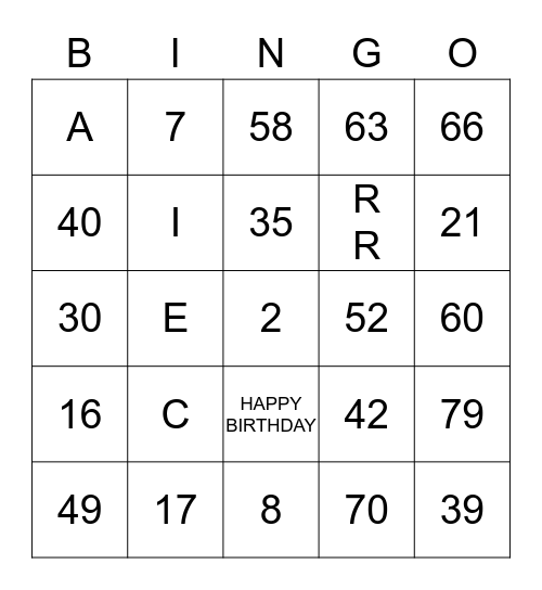 Bingo Card