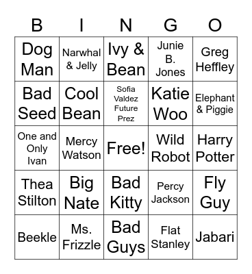 Favorite Books Bingo Card