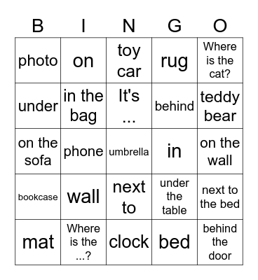 Speaking & Reading Unit 7 Bingo Card