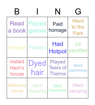 Holiday Bingo Card