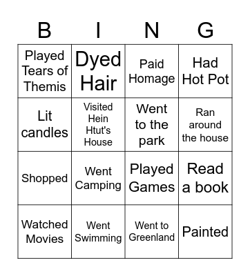 Holiday Bingo Card
