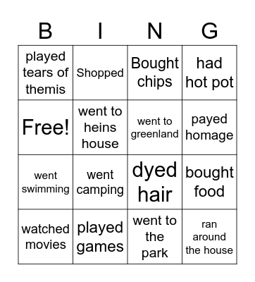weather bingo Card