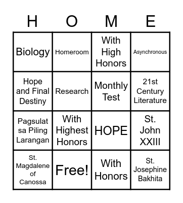 Homeroom Icebreaker Bingo Card