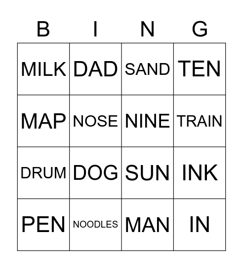 bingo! Bingo Card