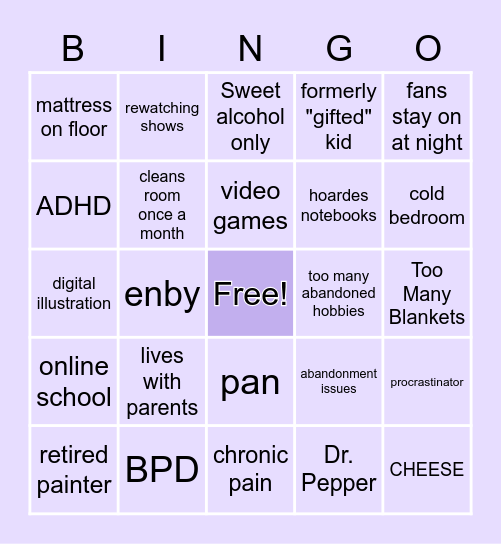 Jay's Bingo Card