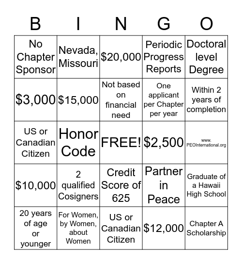 Bingo Card