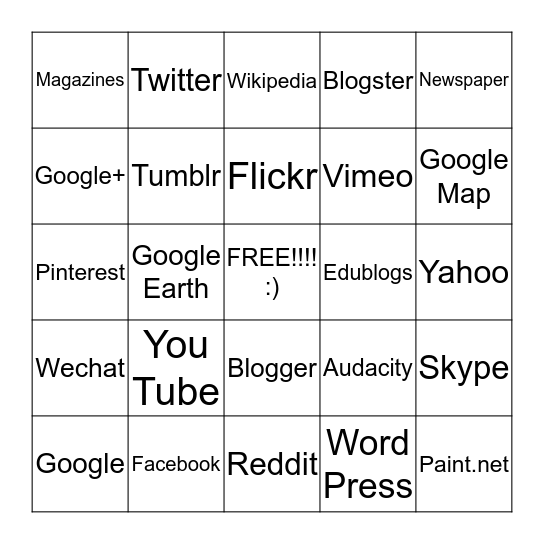 Media Bingo Card