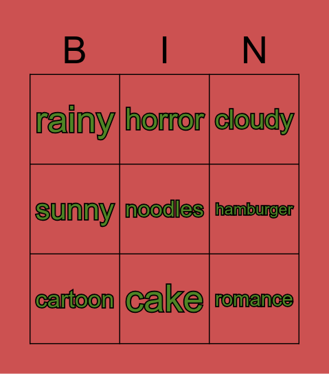 Cao Hà Bảo Hân Bingo Card