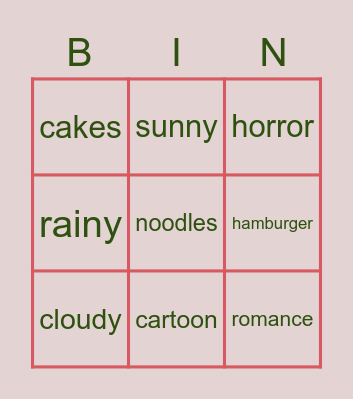 Thanh Thanh Bingo Card