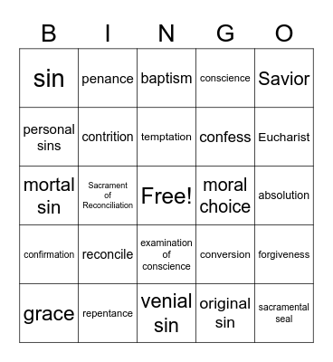 Vocabulary Bingo Card