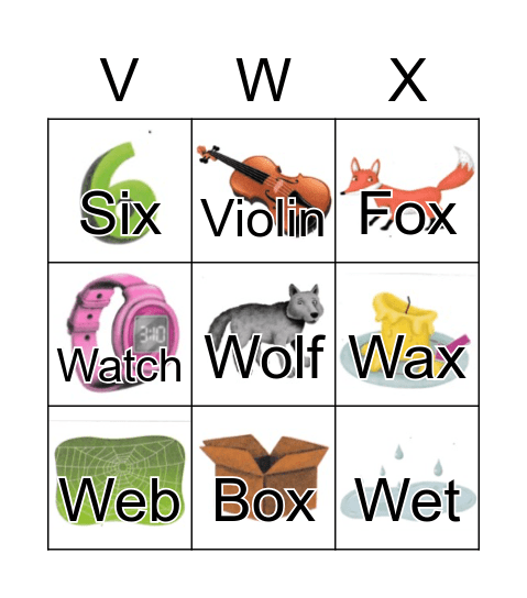 VWX BINGO Card