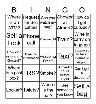 Wednesday Night Bingo Card