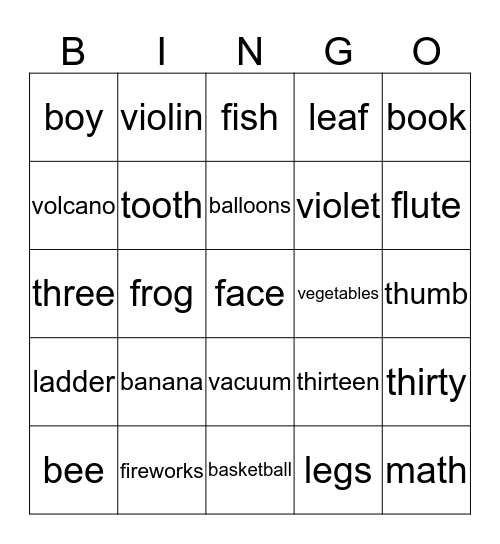 Bingo Card Game 2 Bingo Card