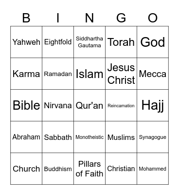 CFC Faith-Based Bingo Card
