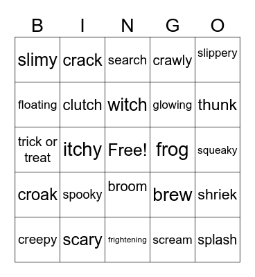 Halloween Phonics Bingo Card