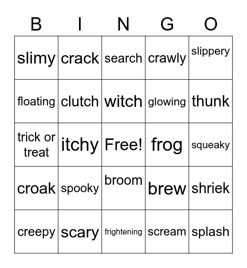 Halloween Phonics Bingo Card