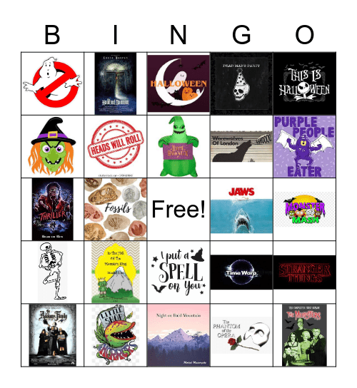 Spooky Song Bingo Card