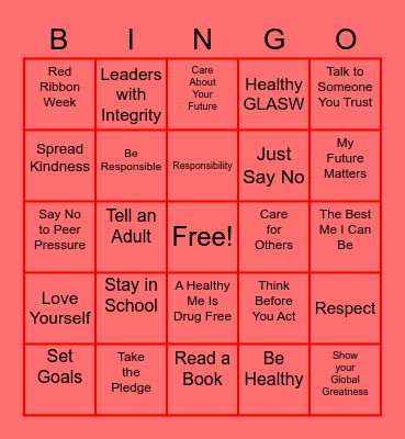 Red Ribbon Bingo Card