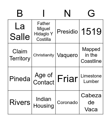 Review Bingo Card