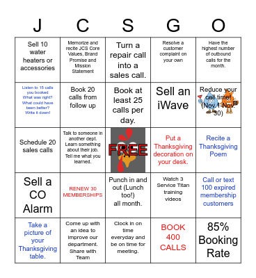 Thanksgiving Bingo Card