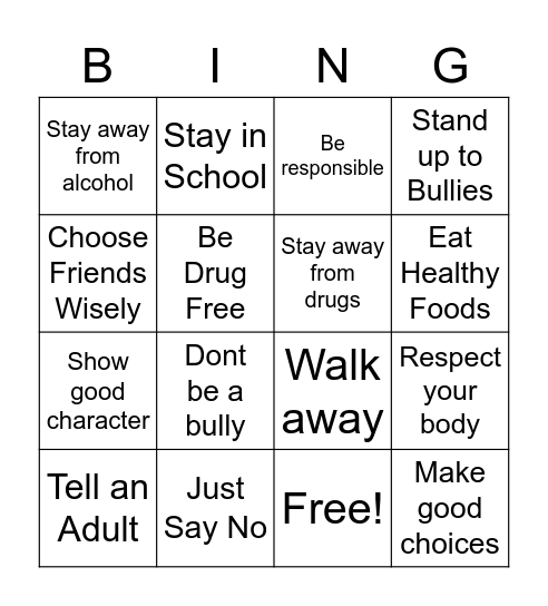 Red Ribbon Bingo Card