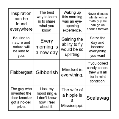 November Teacher Bingo Card