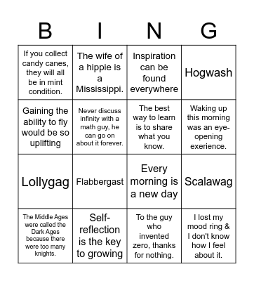 November Teacher Bingo Card