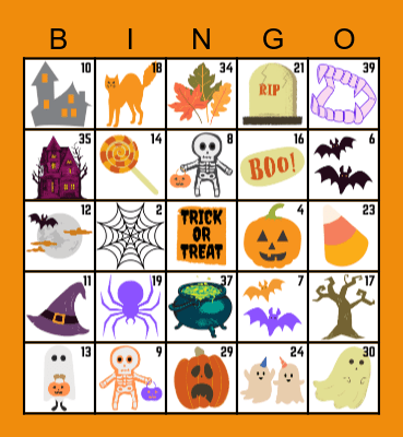 Happy Halloween Bingo Card