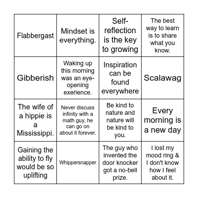 November Teacher Bingo Card