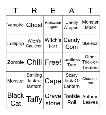 Halloween Bingo Card