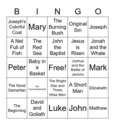 Bible Bingo Card