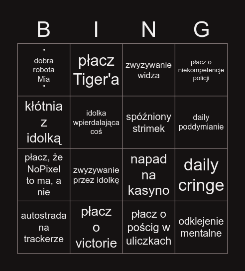 Daily strimek :tf: Bingo Card