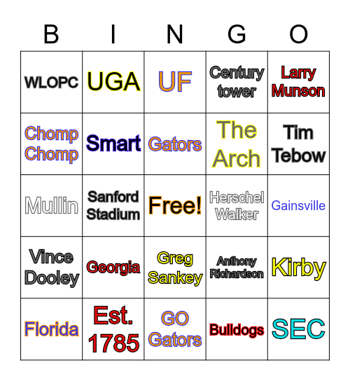 Jacksonville Weekend 2021 Bingo Card