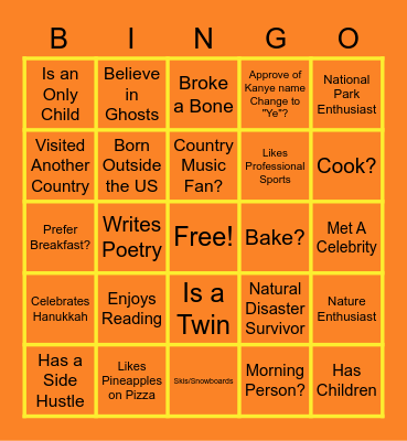 Get-To-Know-The-Team!!! Bingo Card