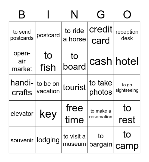 Vocabulario 1-2 Bingo Card