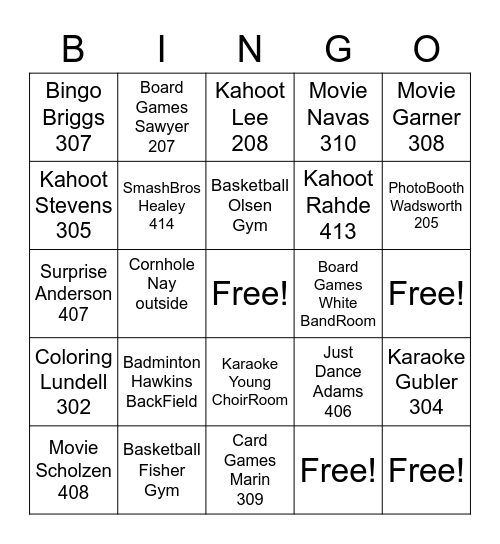 HMS Halloween BINGO Card